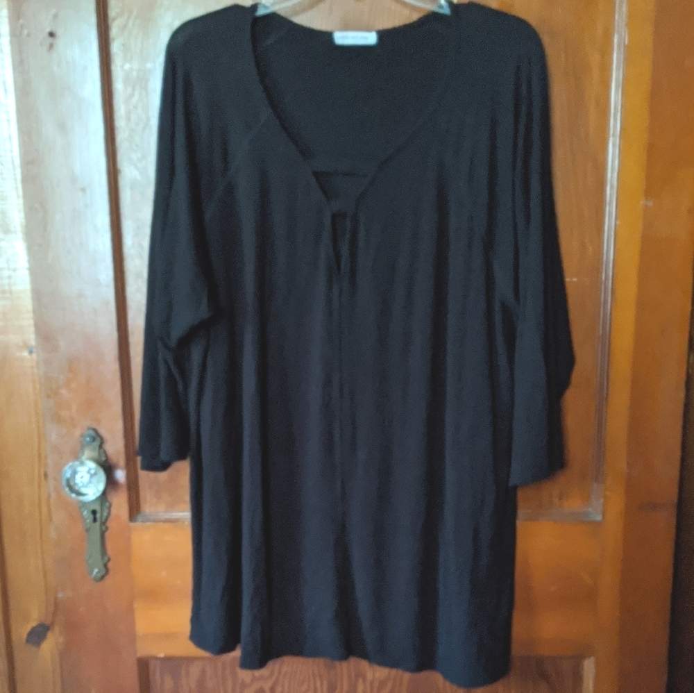 pebble and stone plus size black tunic top 2x/3x